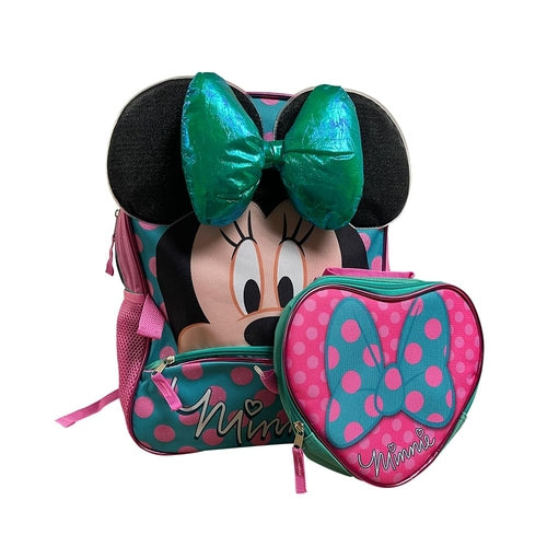 Minnie Mouse Backpack & Lunch Box Set – Officially Licensed, 16-Inch