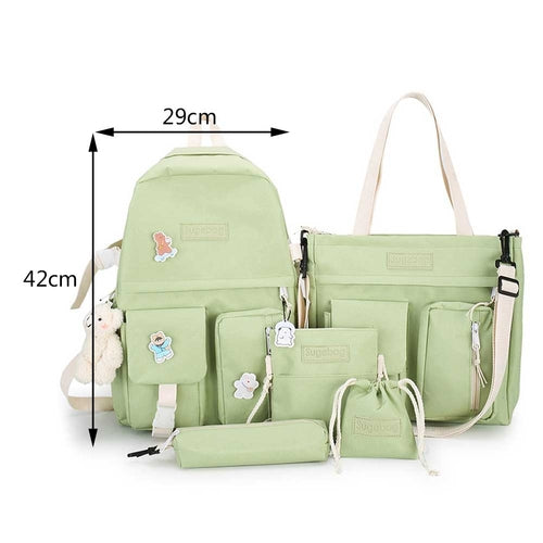 5-Piece Multi-Pocket School Backpack Set