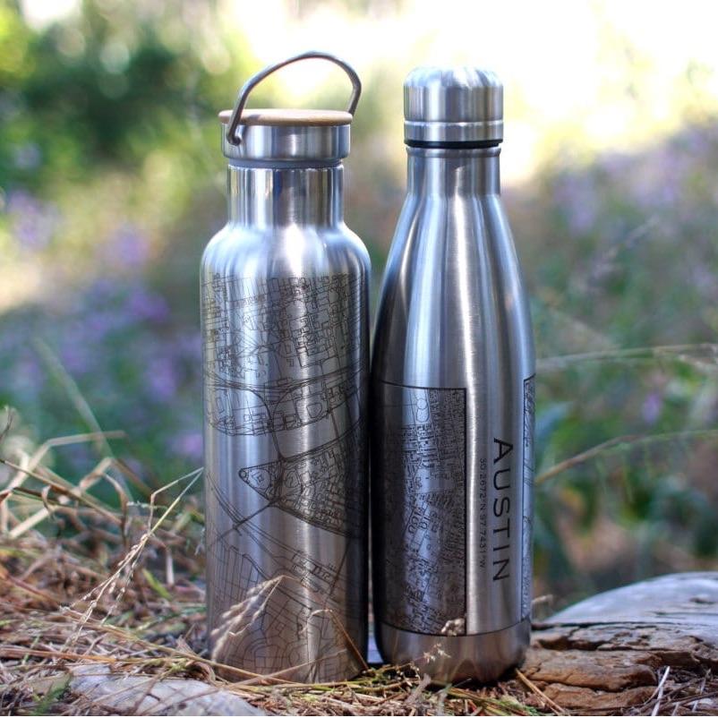 Colorado Springs, Colorado Map Bottle — Matte Black