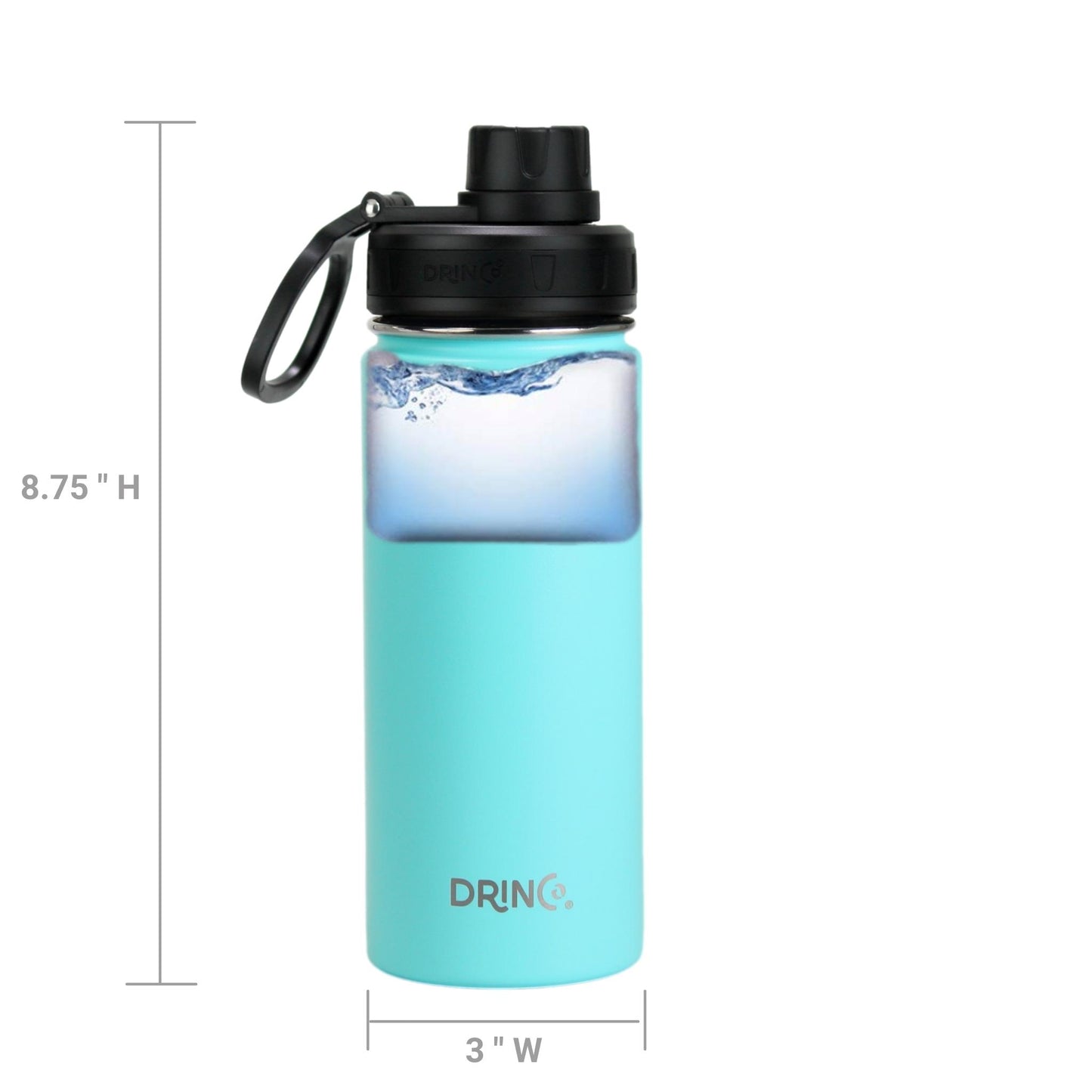 DRINCO 18oz Insulated Water Bottle — Teal