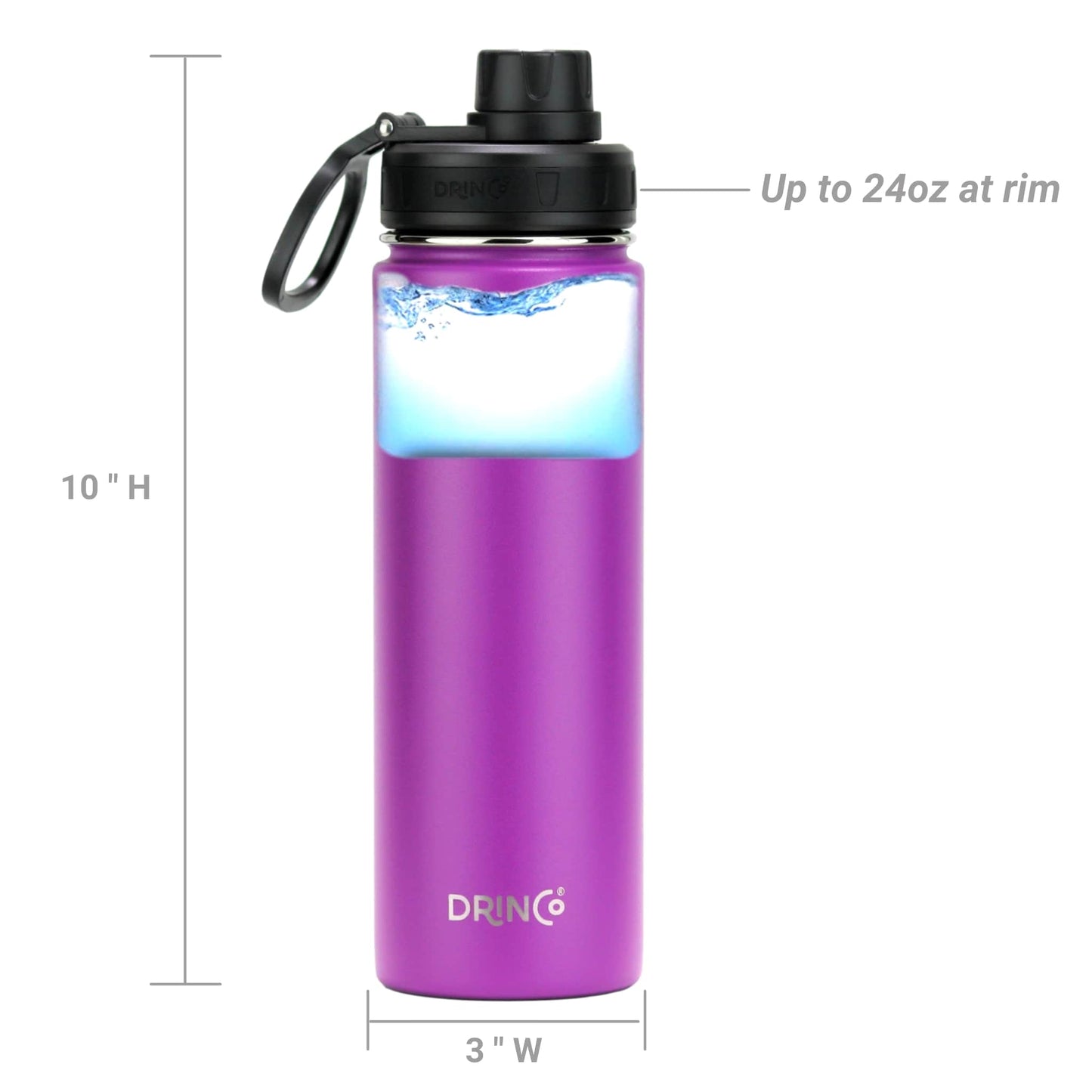 DRINCO 22oz Insulated Water Bottle — Deep Purple
