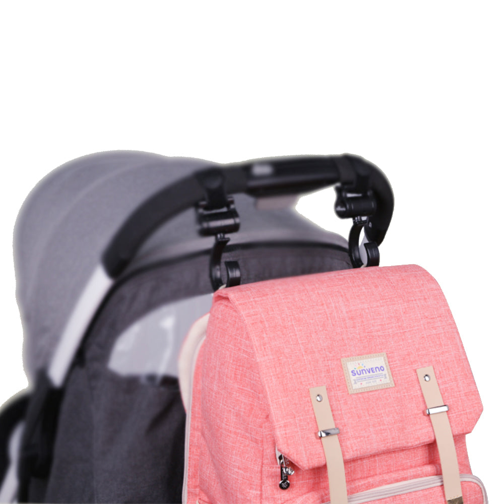 Canvas Diaper Bag Backpack — Gray
