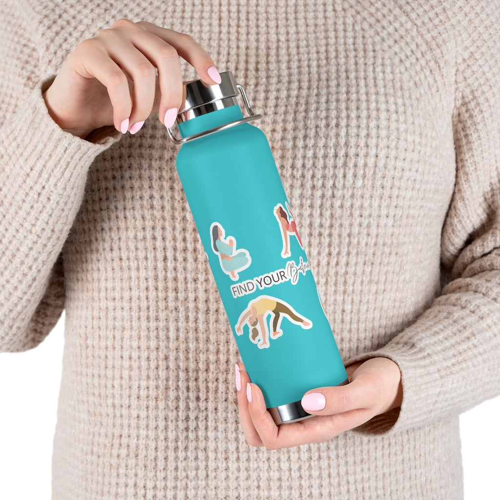 Yoga Poses 22oz Insulated Water Bottle — Find Your Balance