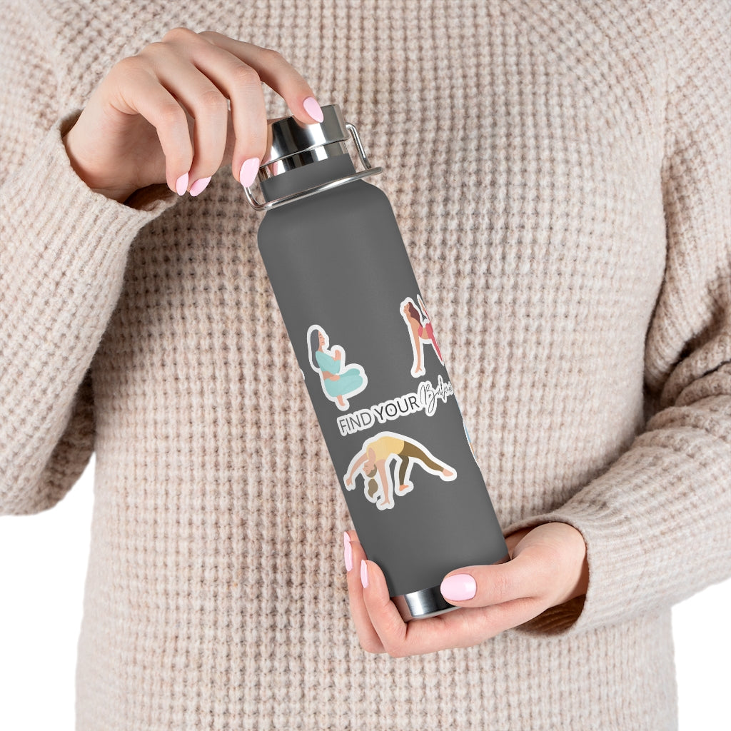 Yoga Poses 22oz Insulated Water Bottle — Find Your Balance