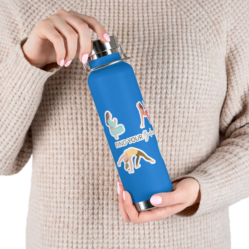 Yoga Poses 22oz Insulated Water Bottle — Find Your Balance