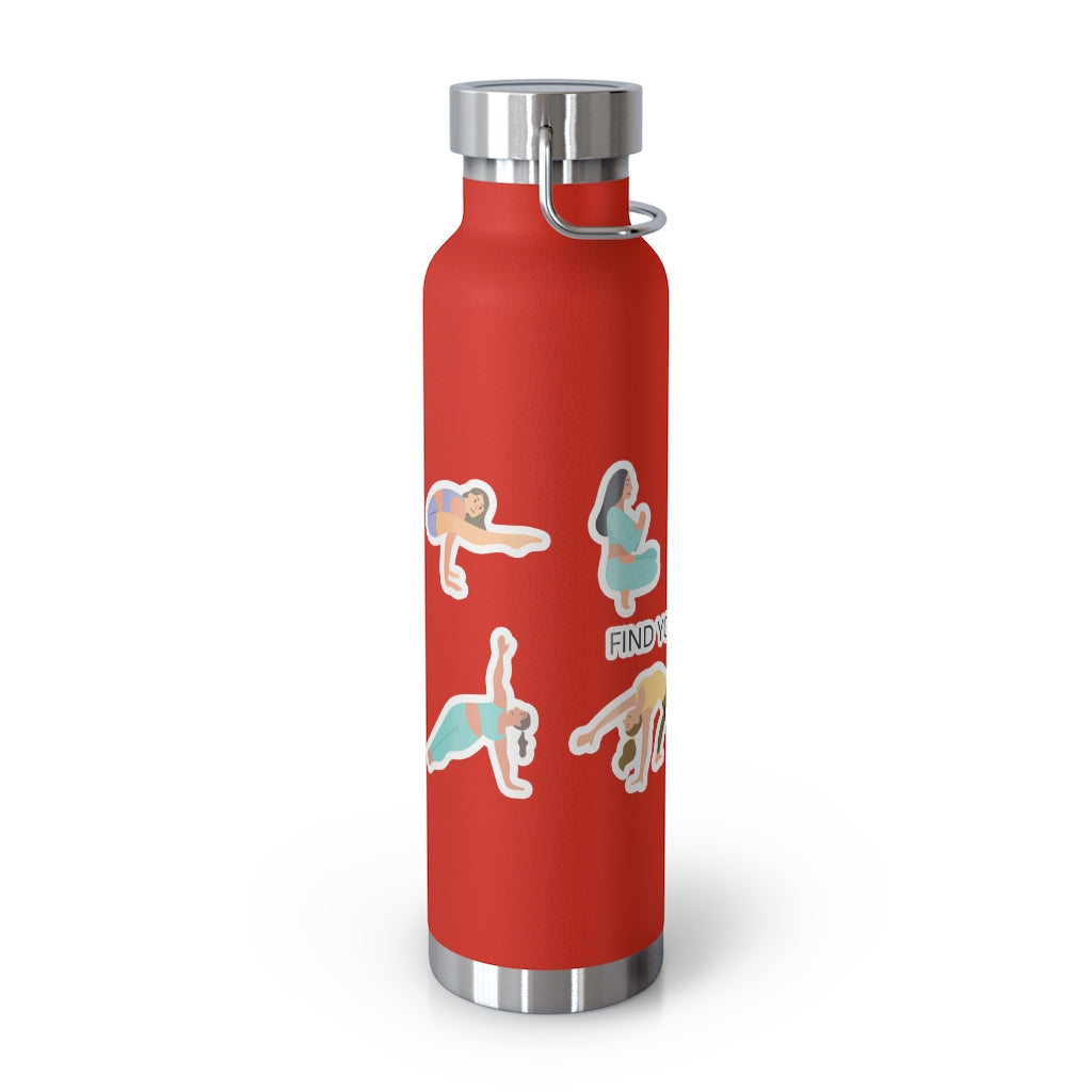 Yoga Poses 22oz Insulated Water Bottle — Find Your Balance