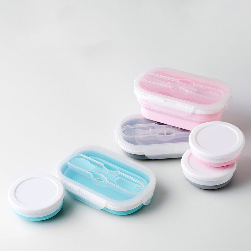 Foldable Silicone Lunch Box & Cup Set – Collapsible for Easy Storage