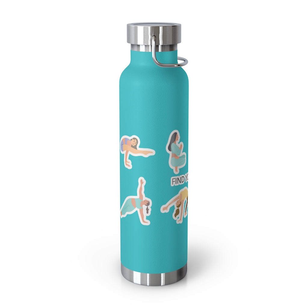 Yoga Poses 22oz Insulated Water Bottle — Find Your Balance