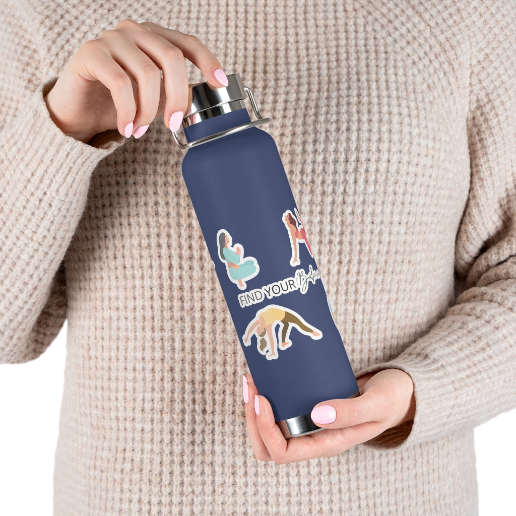 Yoga Poses 22oz Insulated Water Bottle — Find Your Balance