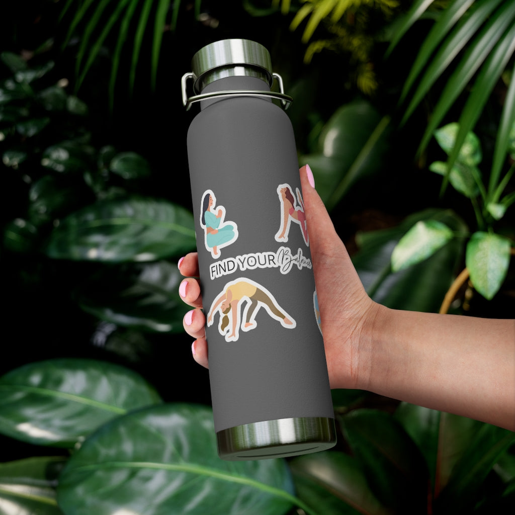 Yoga Poses 22oz Insulated Water Bottle — Find Your Balance