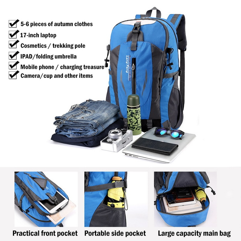 40L Travel & Hiking Backpack with Laptop Compartment — Green
