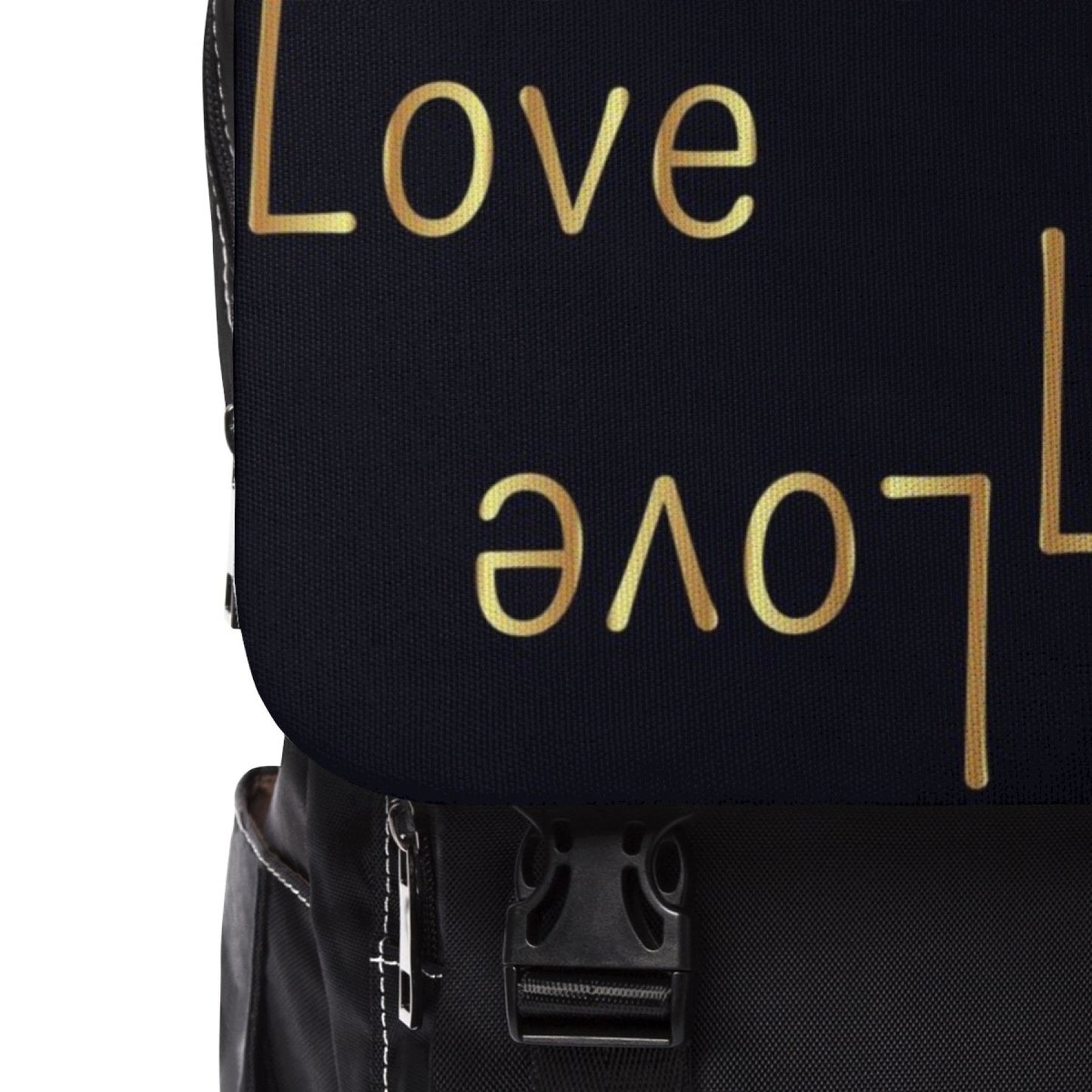 Uniquely You Half-Flap Backpack — Love Print, Black