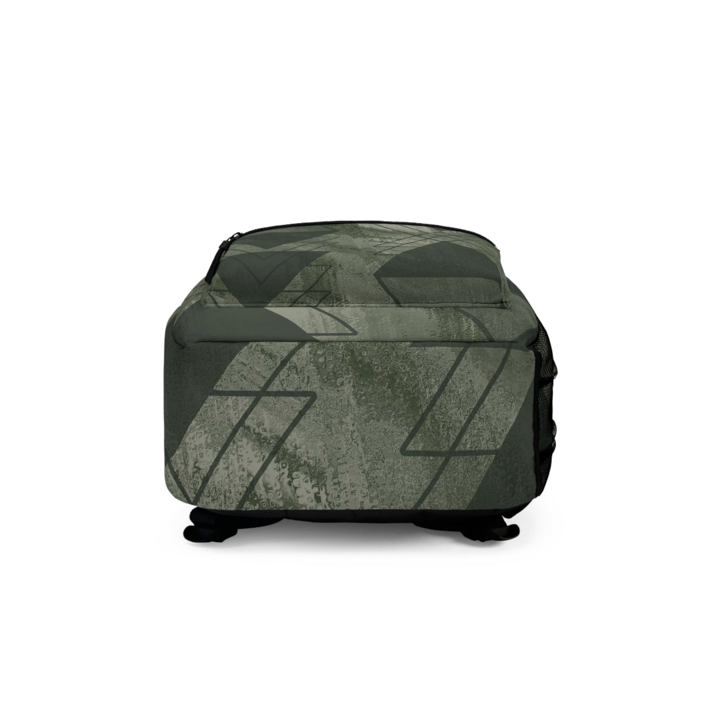 Water-Resistant Backpack — Olive Green Triangular