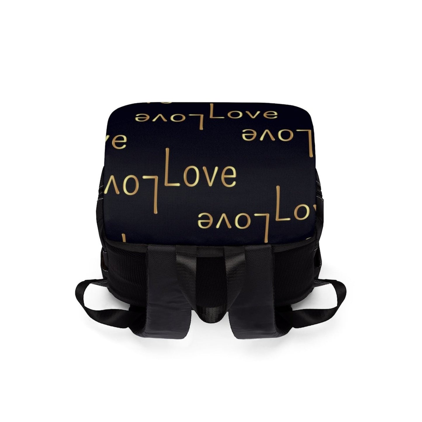 Uniquely You Half-Flap Backpack — Love Print, Black