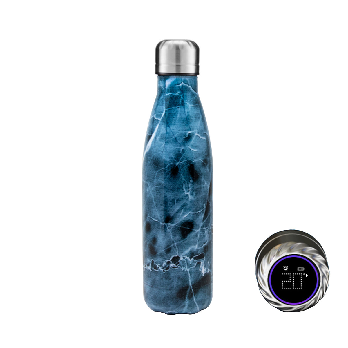 Aquaala UV Self-Cleaning Water Bottle with Temp Display Cap