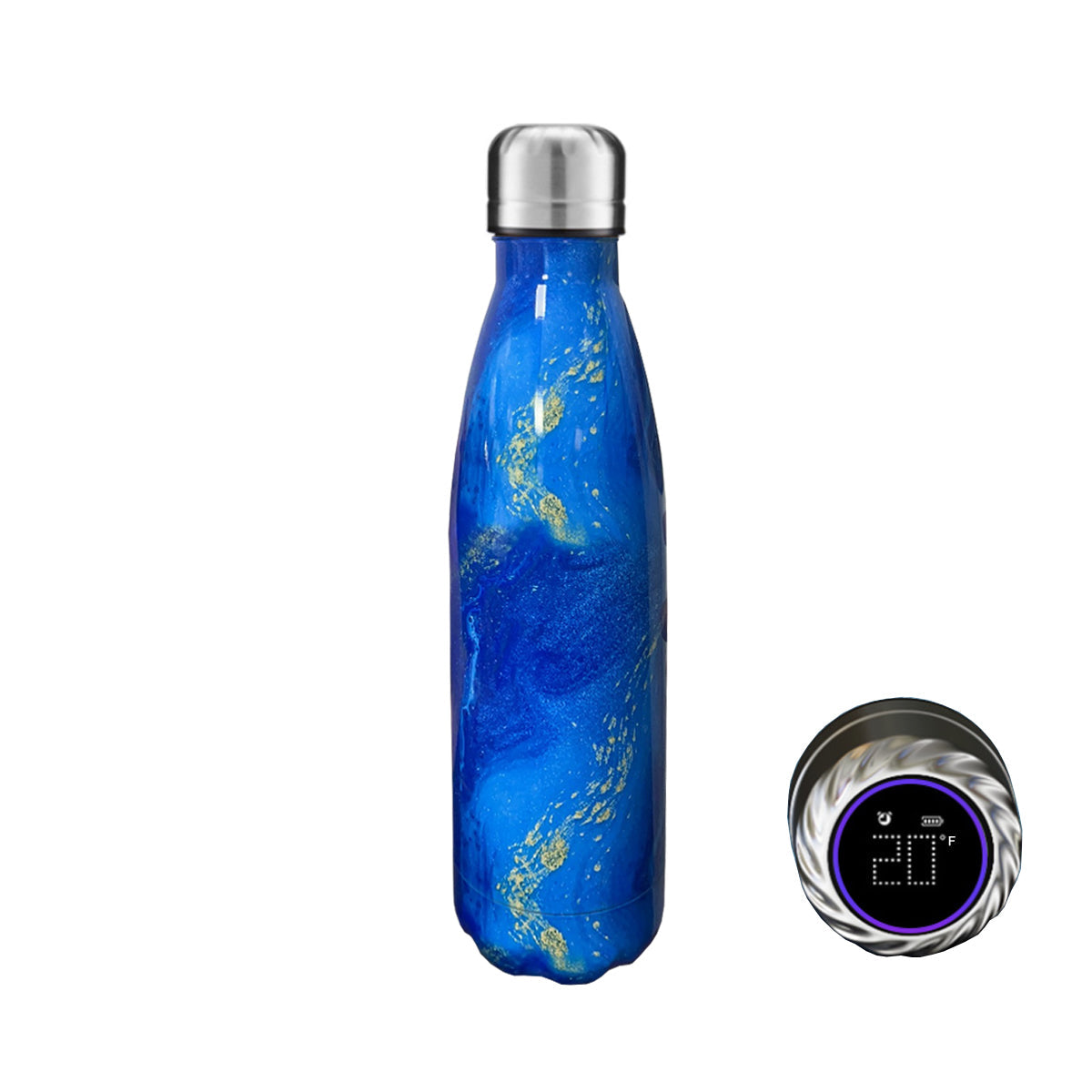 Aquaala UV Self-Cleaning Water Bottle with Temp Display Cap