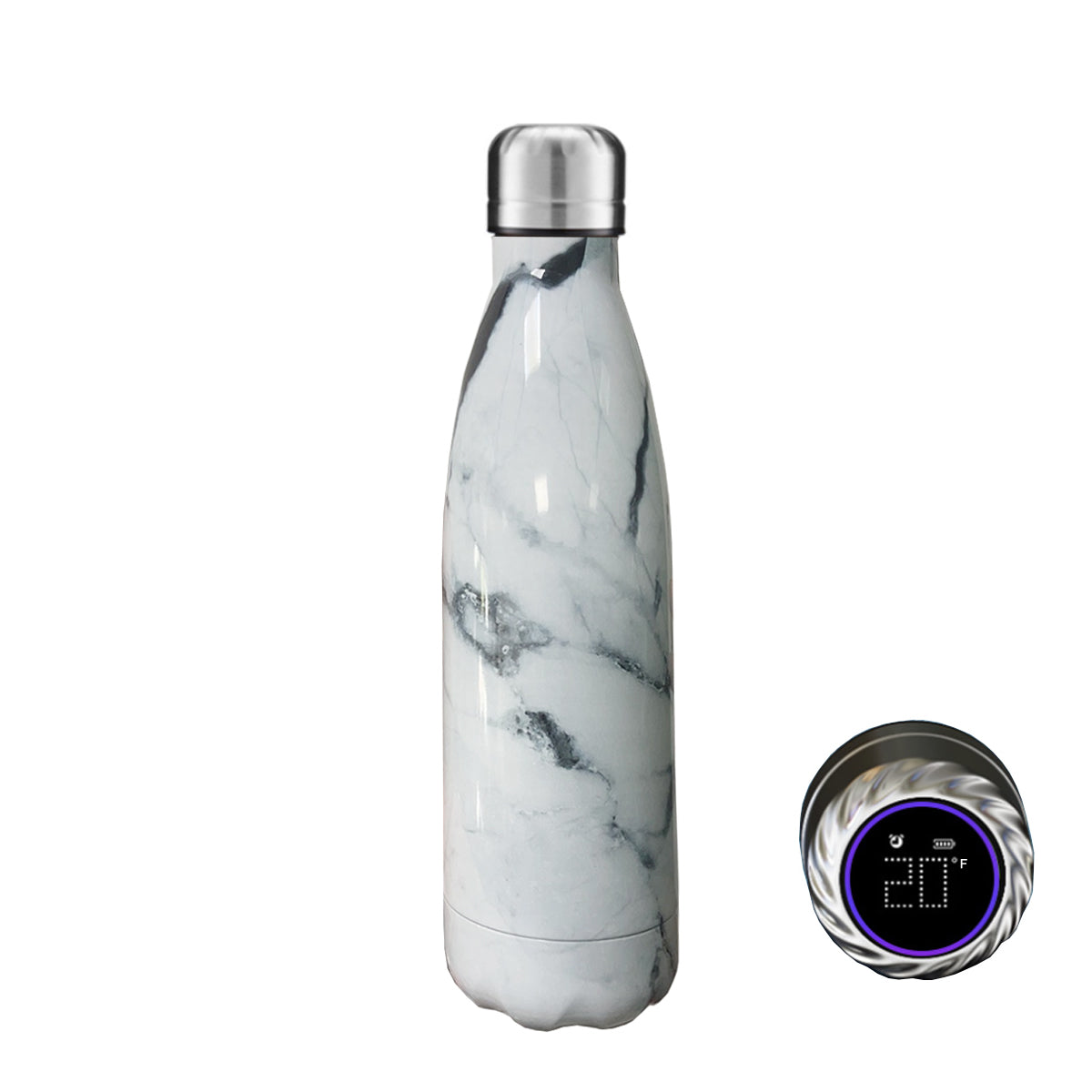 Aquaala UV Self-Cleaning Water Bottle with Temp Display Cap