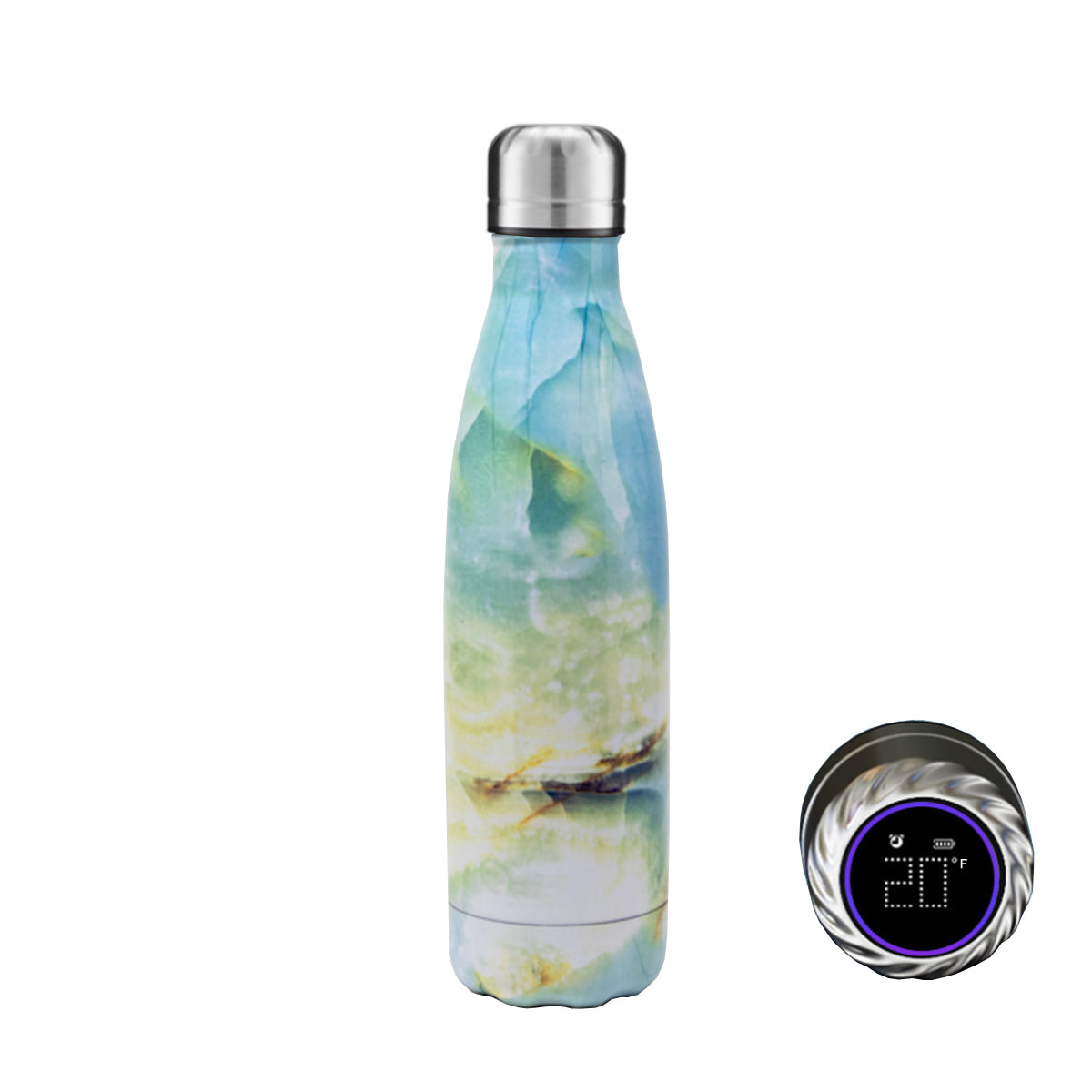 Aquaala UV Self-Cleaning Water Bottle with Temp Display Cap