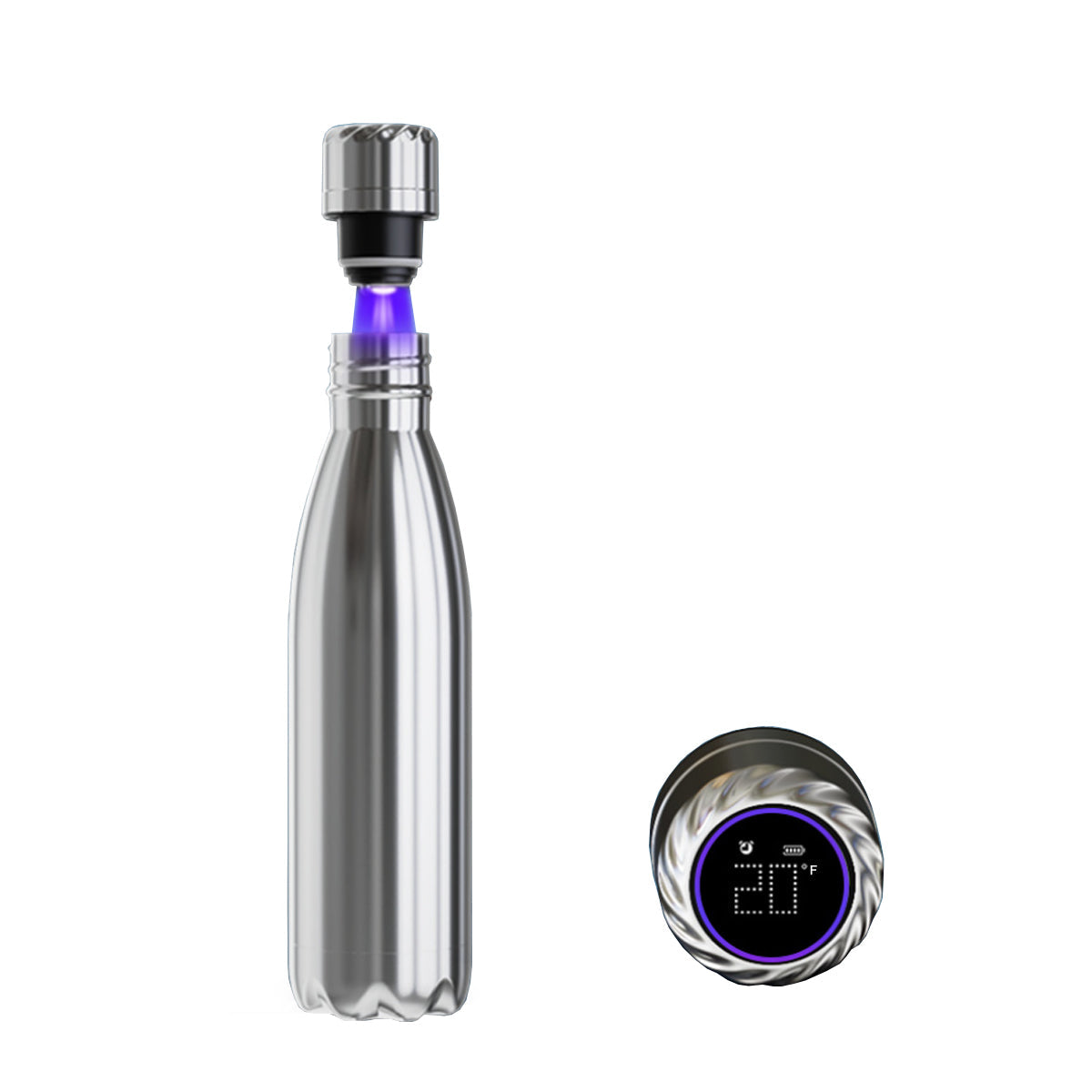 Aquaala UV Self-Cleaning Water Bottle with Temp Display Cap