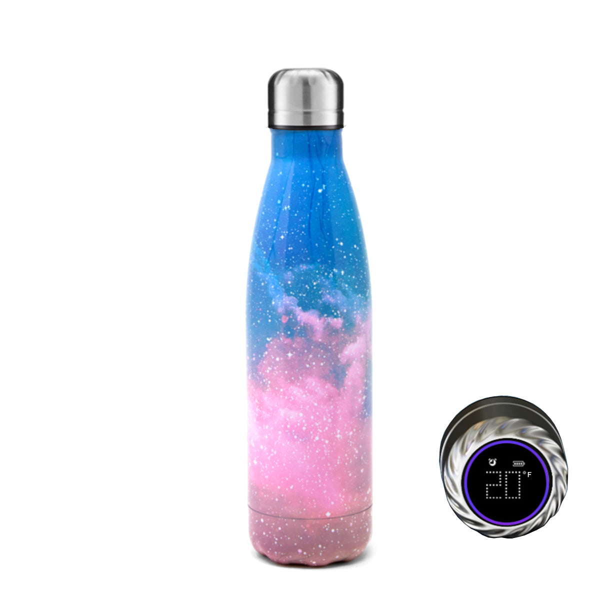 Aquaala UV Self-Cleaning Water Bottle with Temp Display Cap