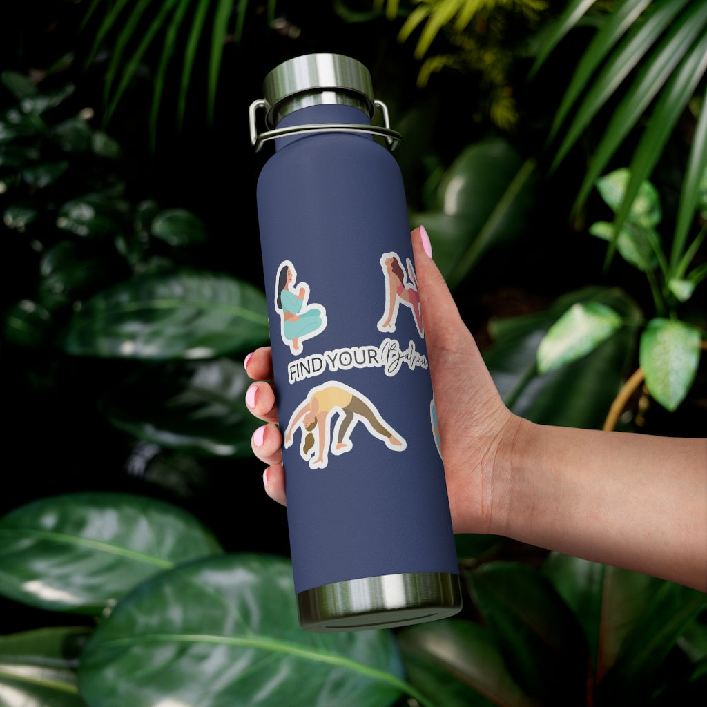 Yoga Poses 22oz Insulated Water Bottle — Find Your Balance