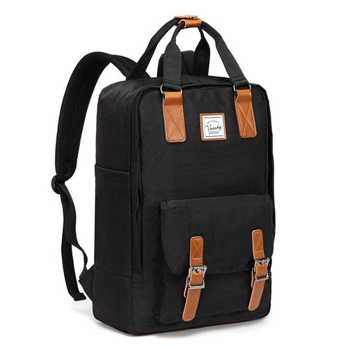 Women's School & Travel Backpack with Laptop Sleeve — Black