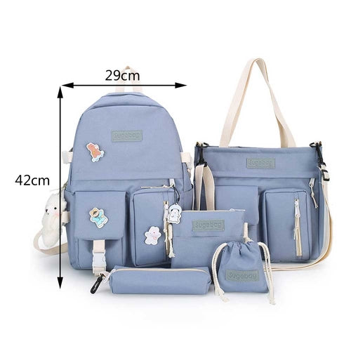 5-Piece Multi-Pocket School Backpack Set
