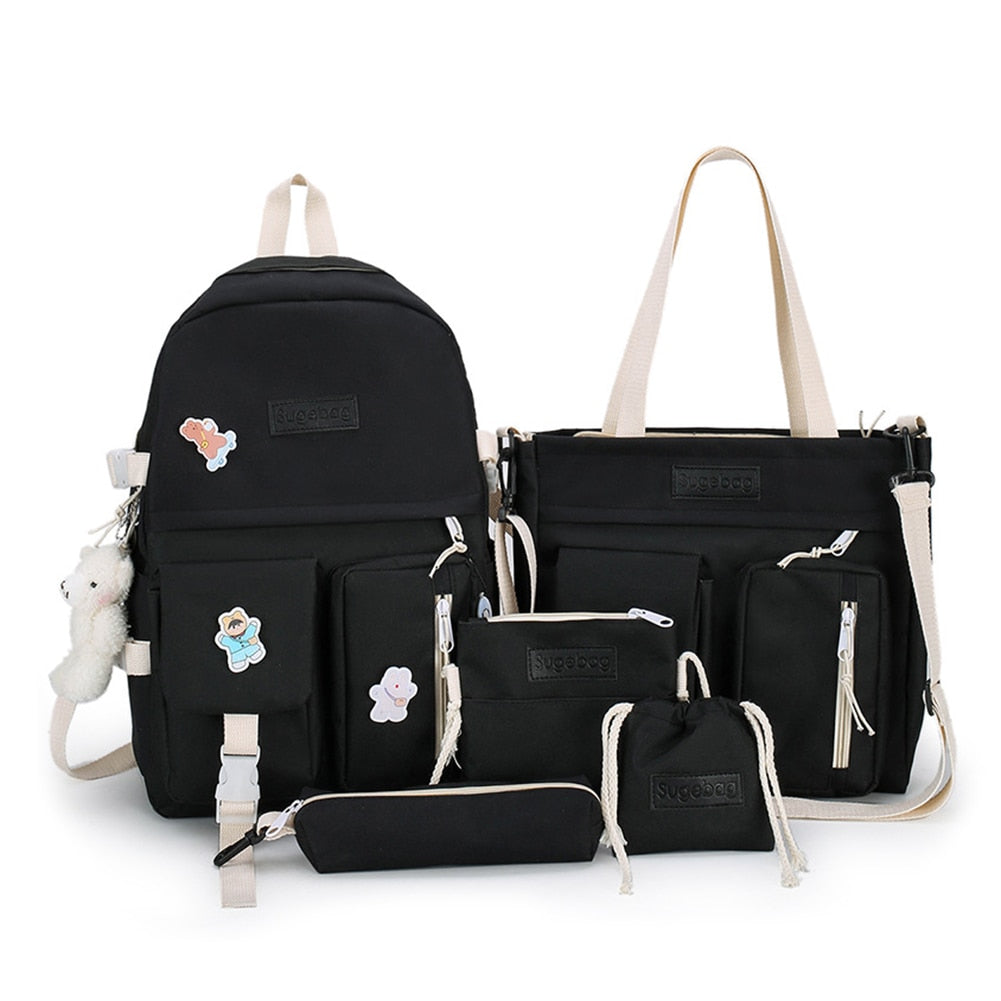 5-Piece Multi-Pocket School Backpack Set