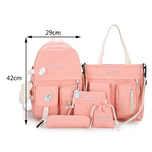 5-Piece Multi-Pocket School Backpack Set