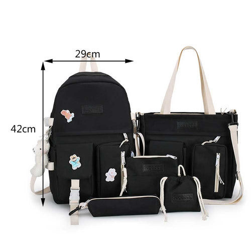 5-Piece Multi-Pocket School Backpack Set