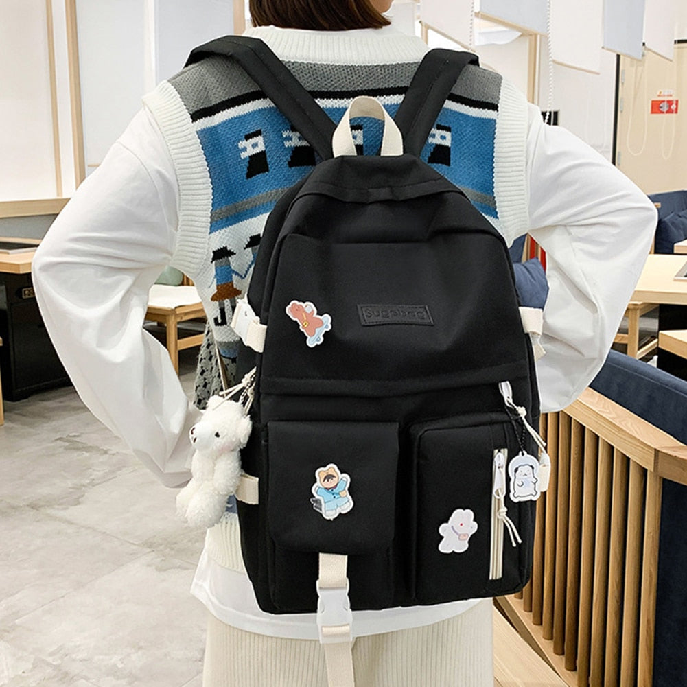 5-Piece Multi-Pocket School Backpack Set