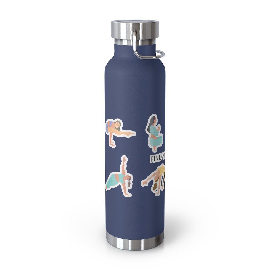 Yoga Poses 22oz Insulated Water Bottle — Find Your Balance