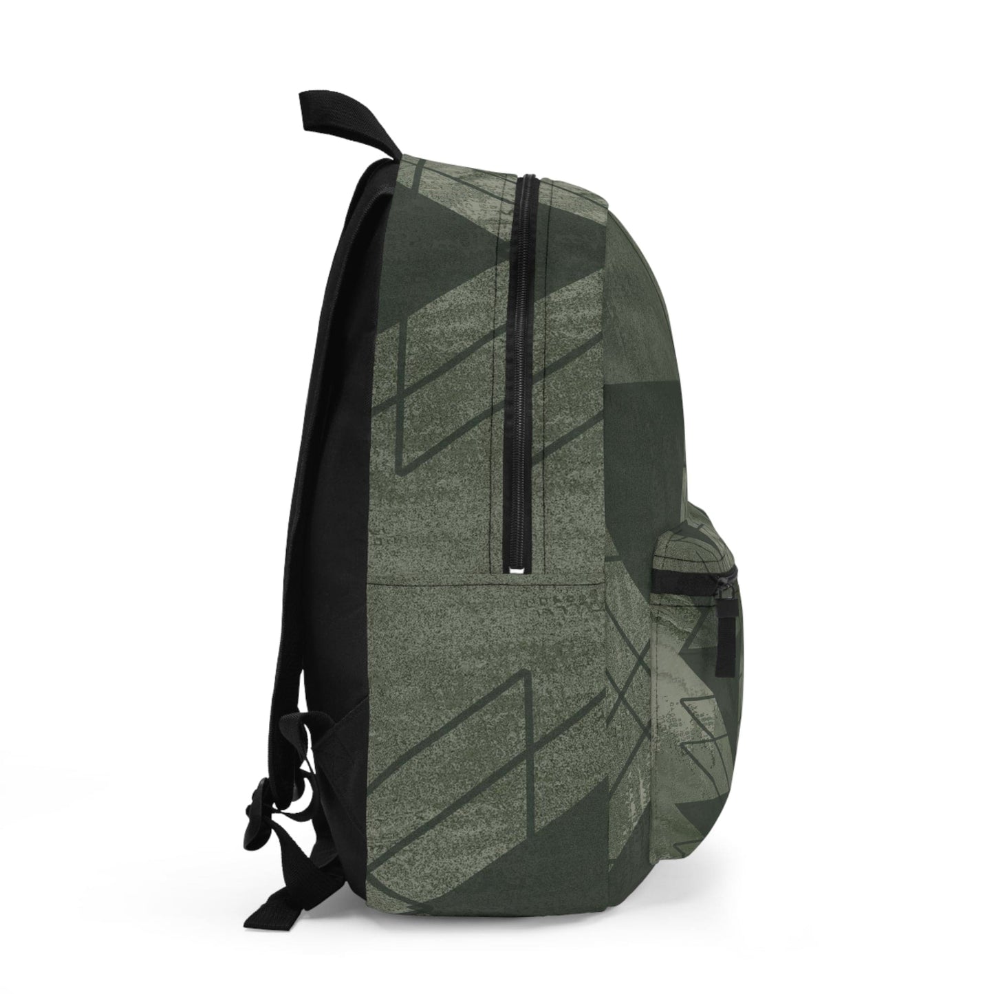 Water-Resistant Backpack — Olive Green Triangular