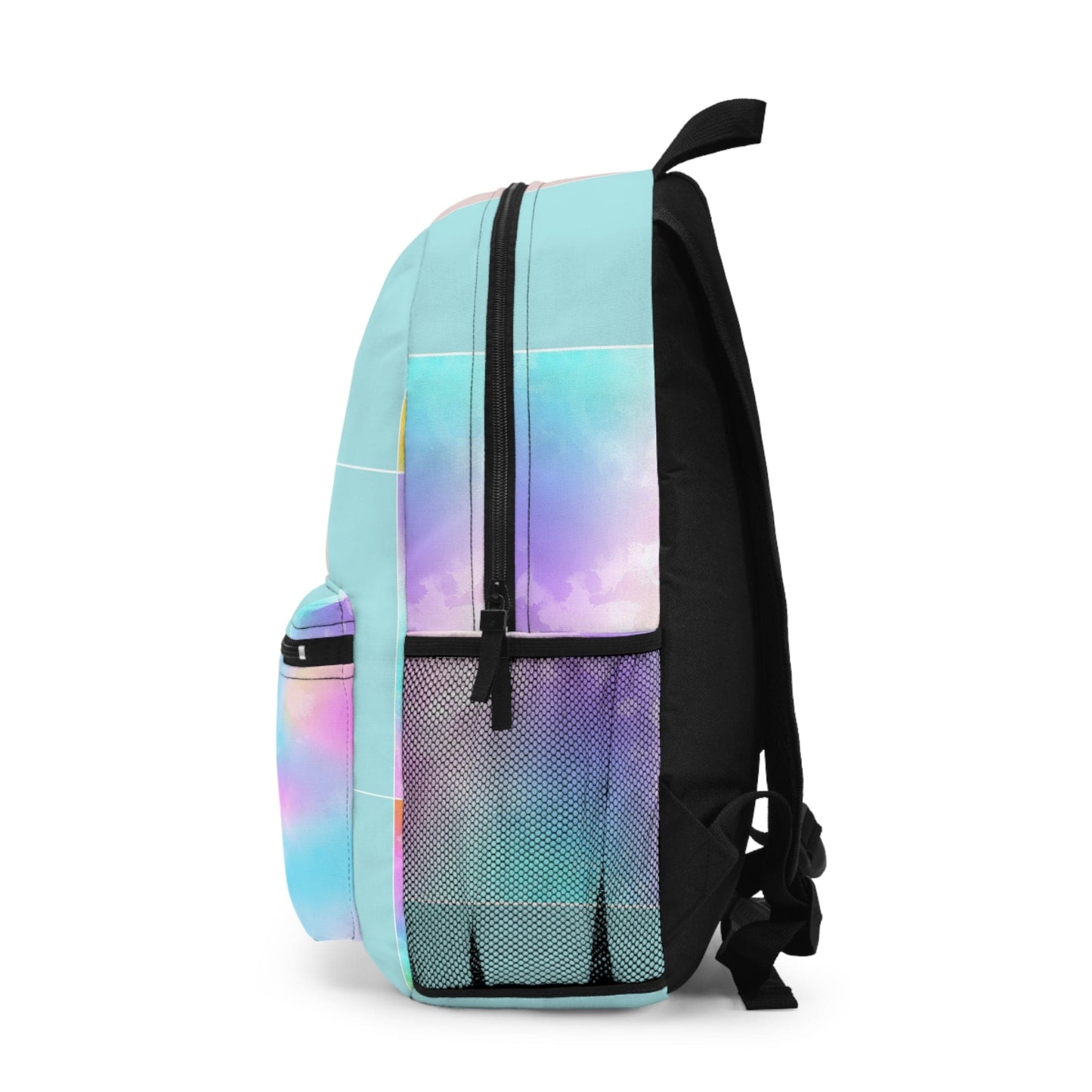 Water-Resistant Backpack — Pastel Colorblock Watercolor