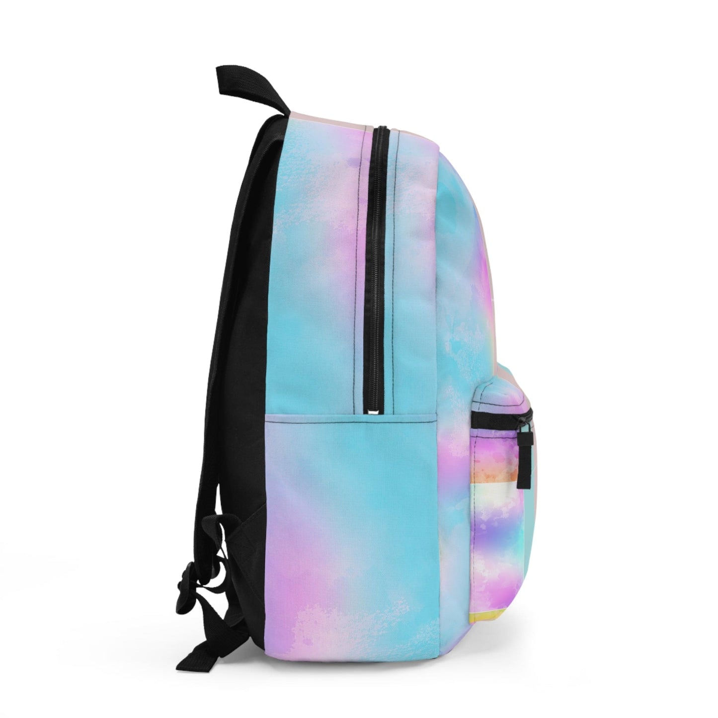 Water-Resistant Backpack — Pastel Colorblock Watercolor