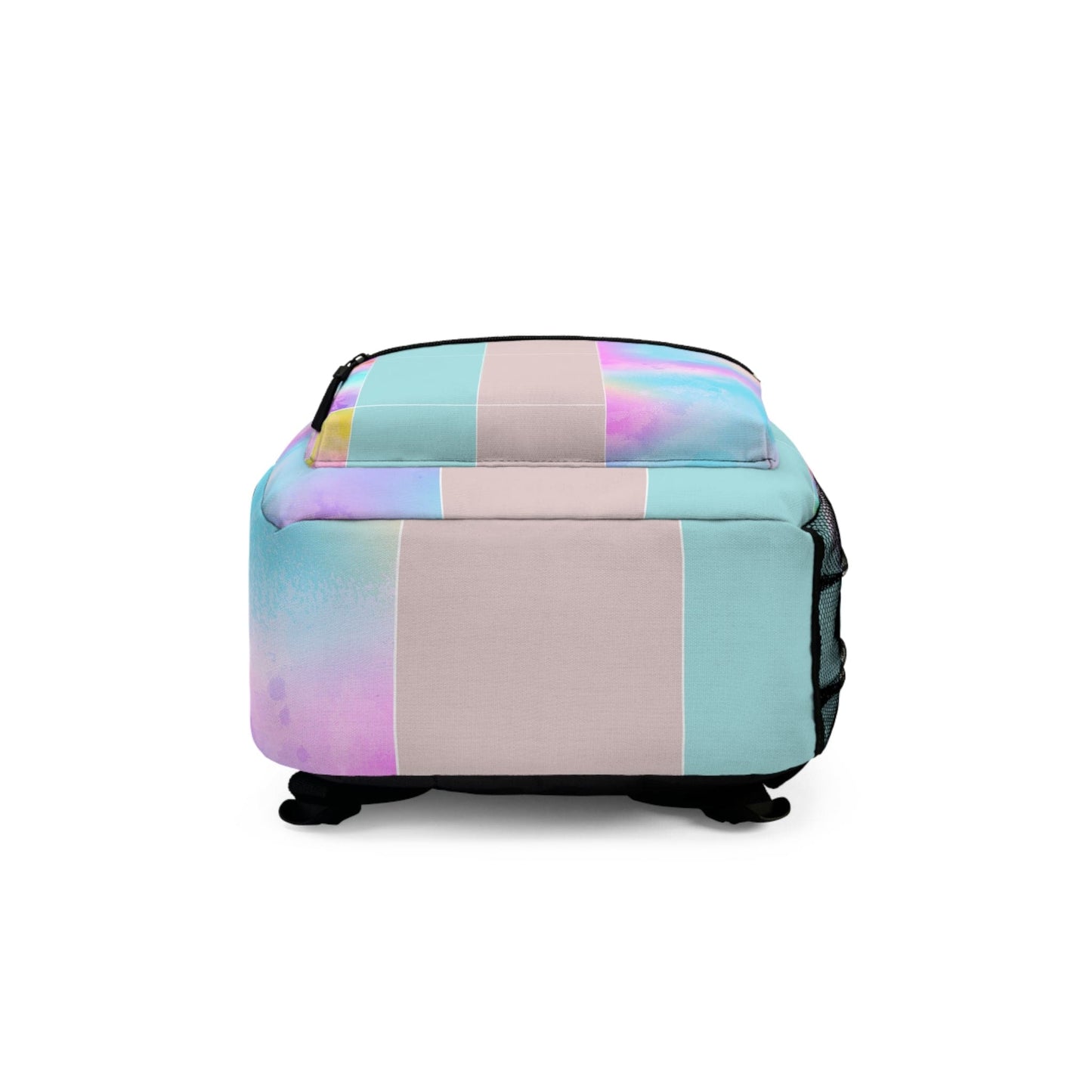 Water-Resistant Backpack — Pastel Colorblock Watercolor