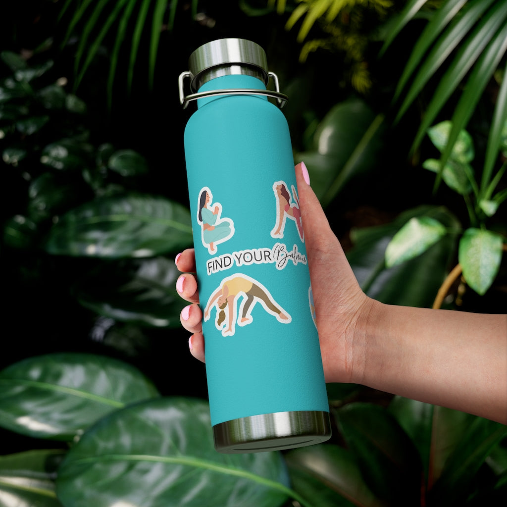 Yoga Poses 22oz Insulated Water Bottle — Find Your Balance