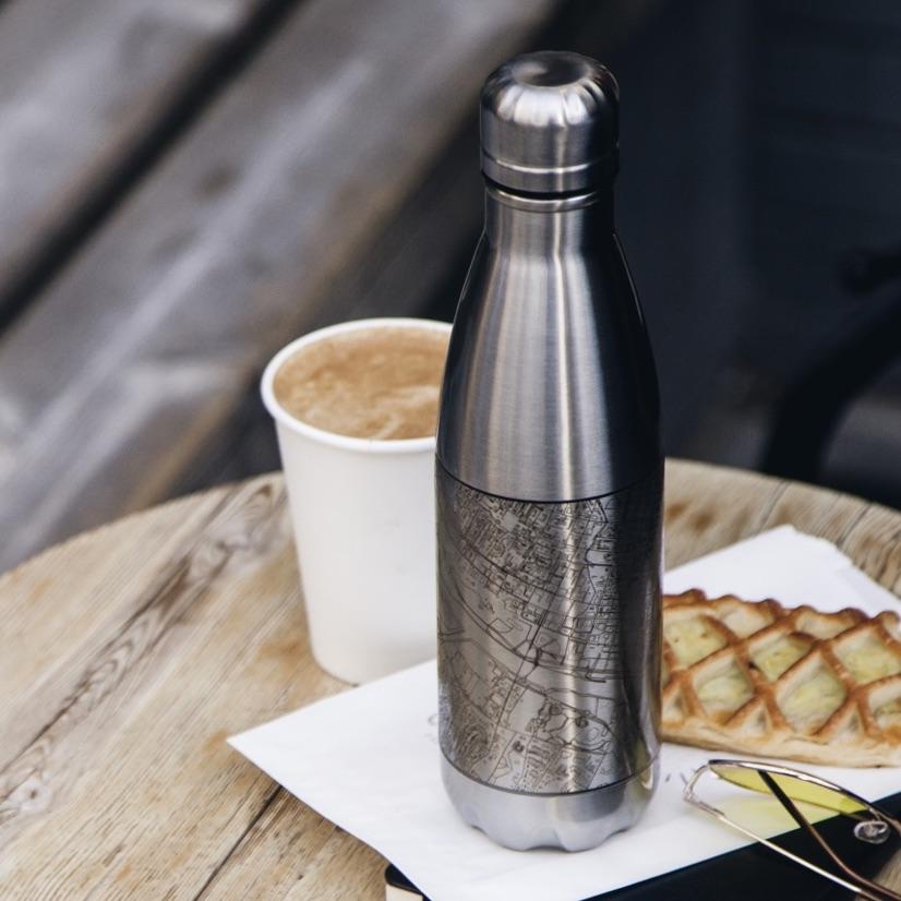 Colorado Springs, Colorado Map Bottle — Matte Black