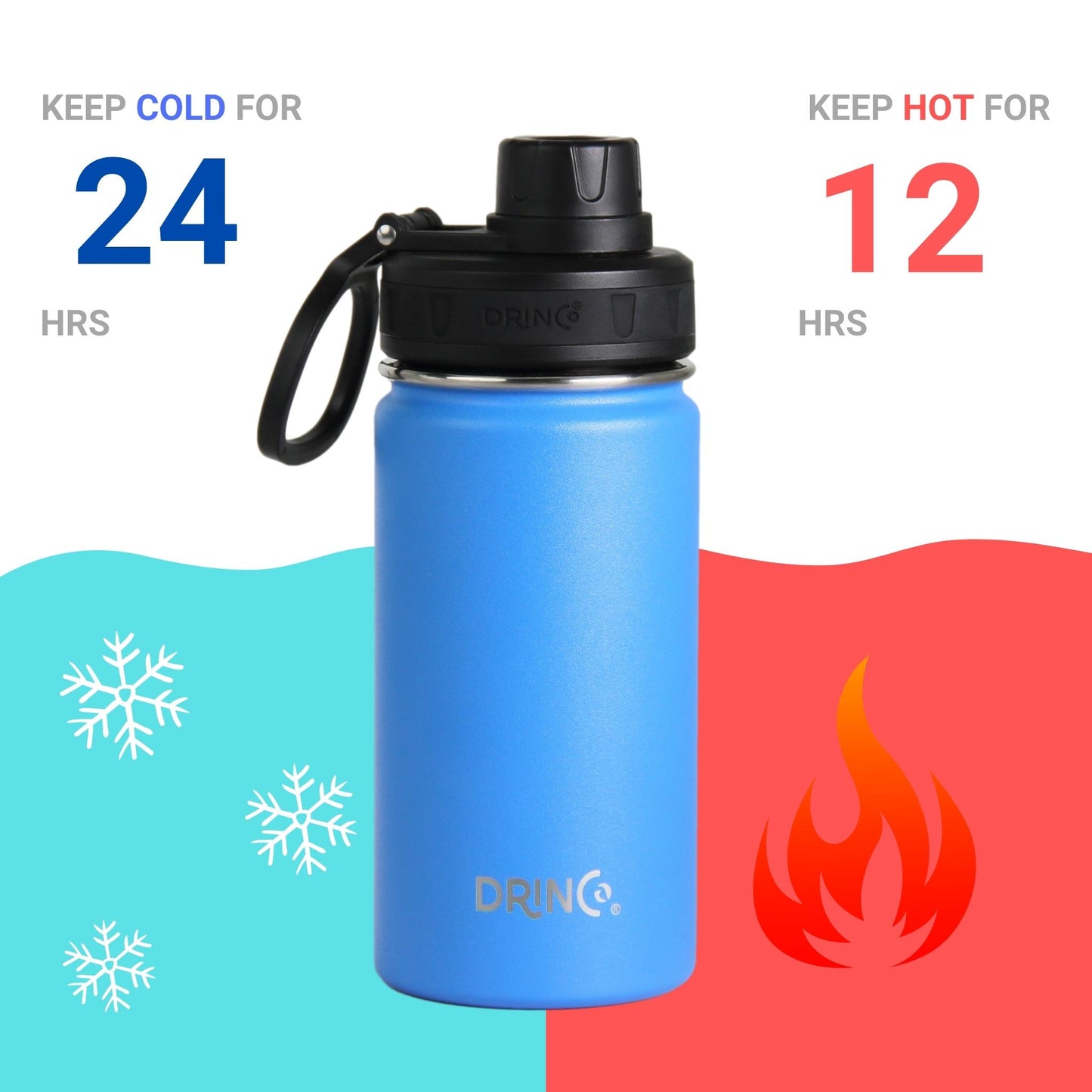 DRINCO 14oz Insulated Water Bottle — Royal Blue