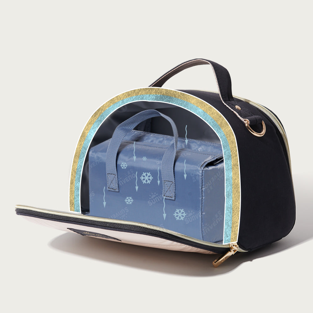 Insulated Lunch Bag with Shoulder Strap – Gold or Silver