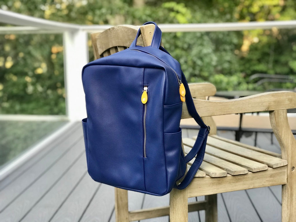 Lenox Vegan Leather Backpack Purse — Burgundy