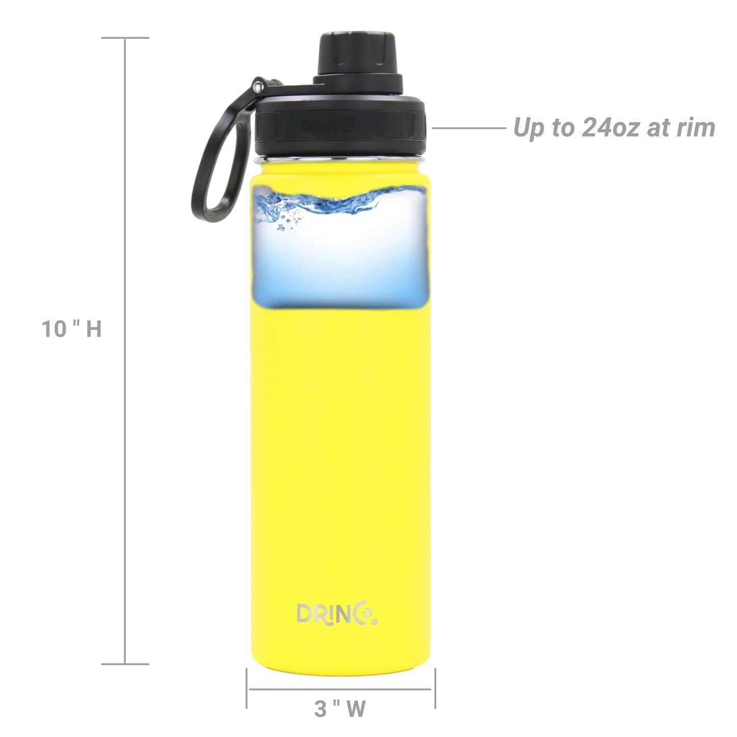 DRINCO 22oz Insulated Water Bottle — Illuminating Yellow
