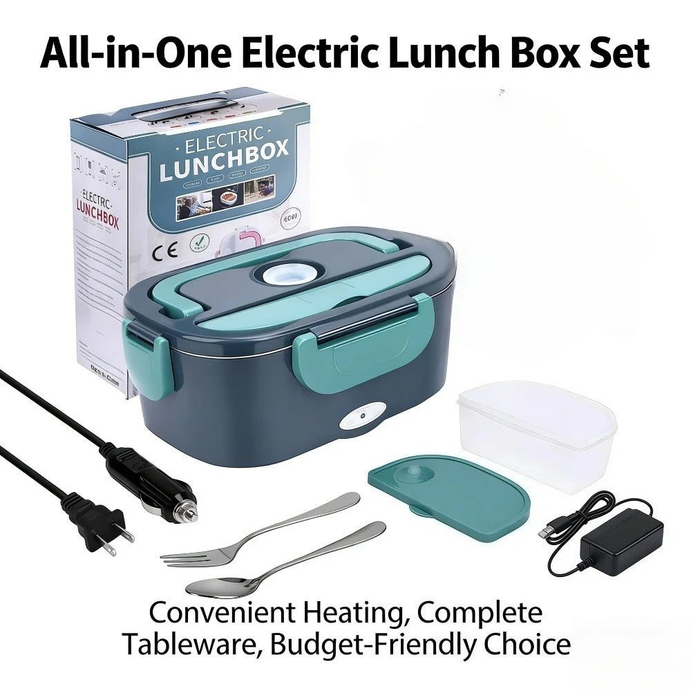 All-In-One Heated Lunch Box Set – Plug In, Eat Warm, Anywhere