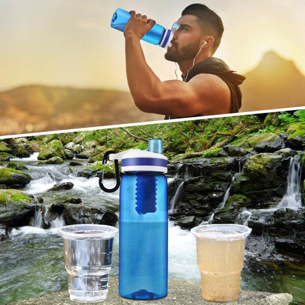 770ml Sports Water Bottle with Straw and Filter