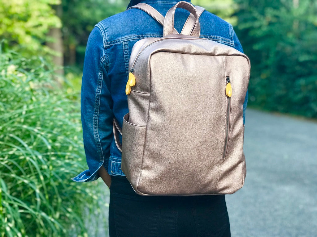 Lenox Vegan Leather Backpack Purse — Burgundy