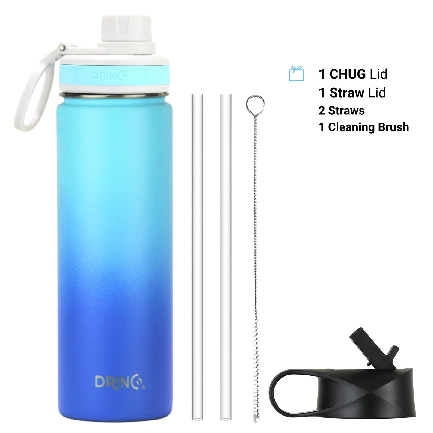 DRINCO 22oz Insulated Water Bottle — Morning Sky Blue
