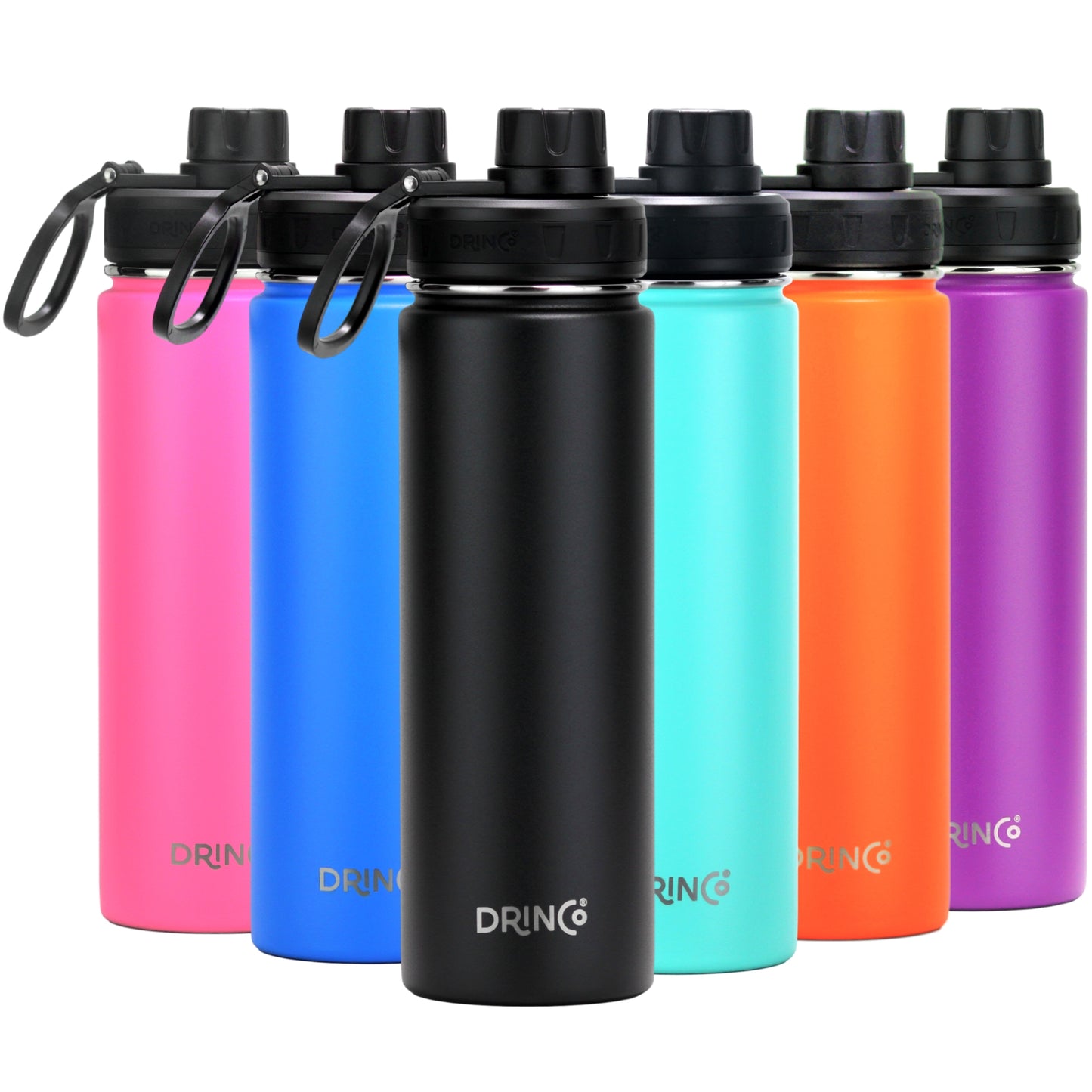 DRINCO 22oz Insulated Water Bottle — Black