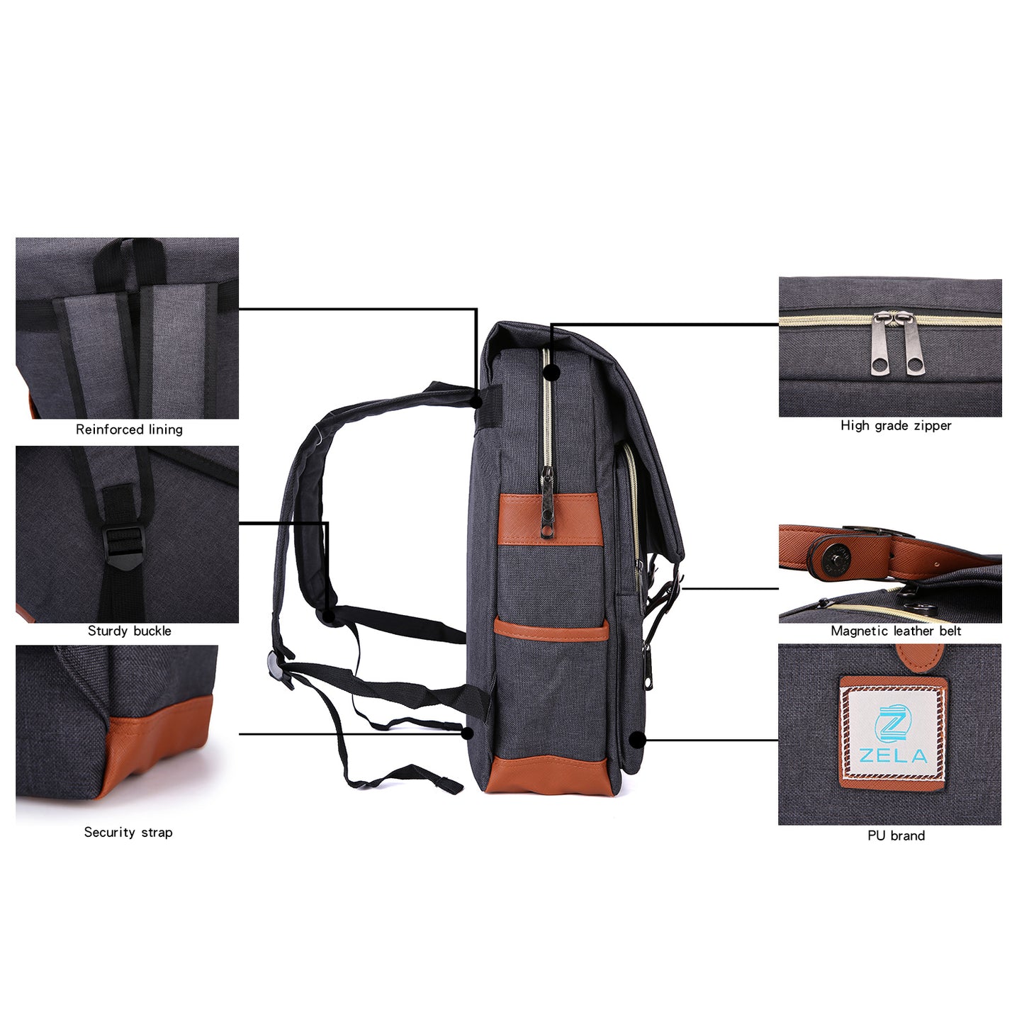 Slim 15" Laptop Backpack for College & Work — Black