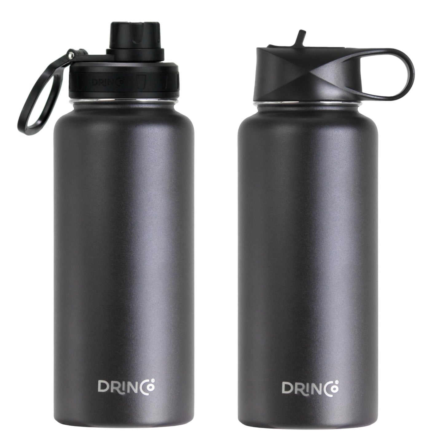 DRINCO 32oz Insulated Water Bottle — Black