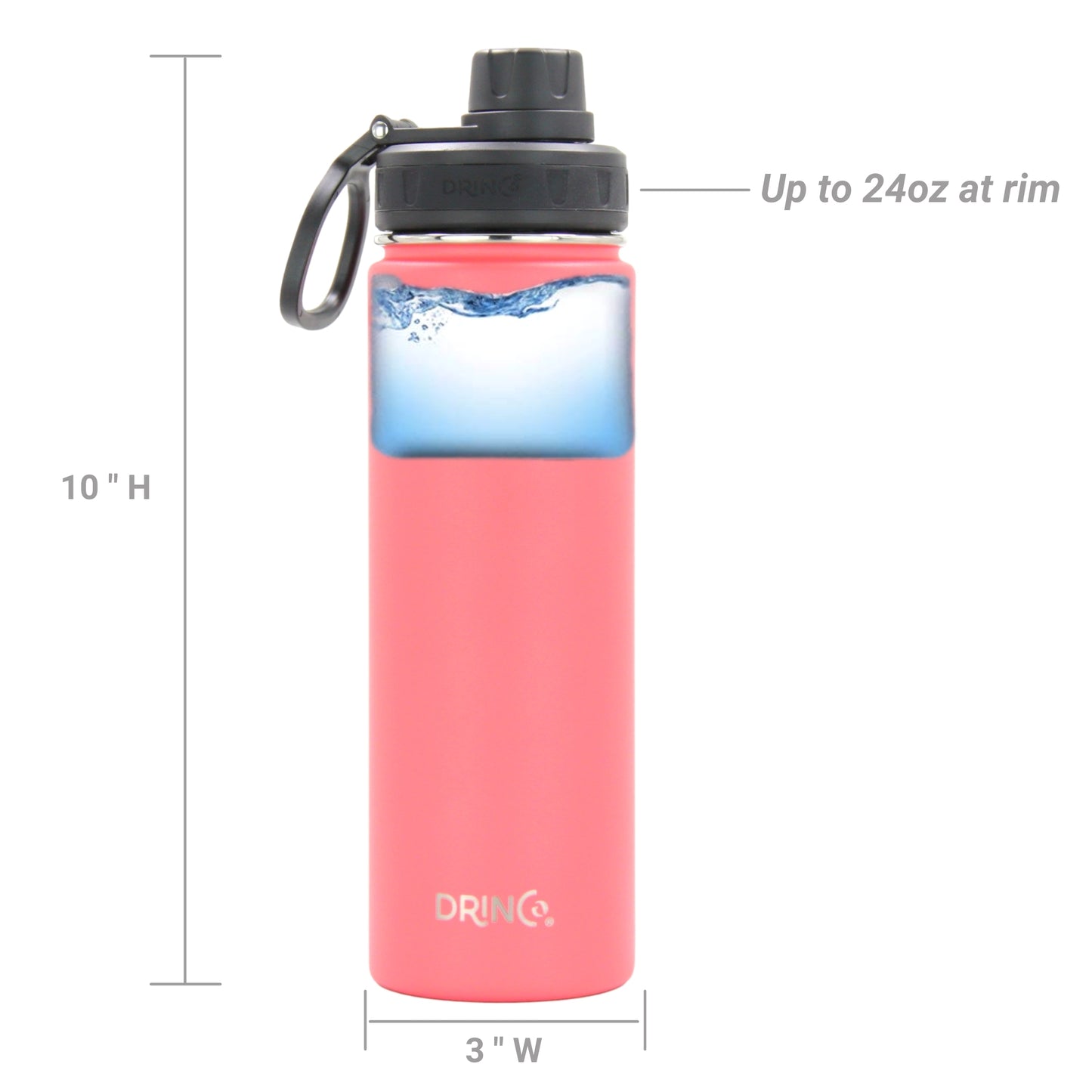 DRINCO 22oz Insulated Water Bottle — Coral Paradise